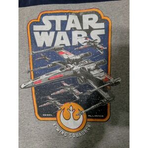 Star Wars Mens 2XL Gray X-Wing Squadron Graphic T Shirt Rebel Alliance Tee